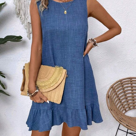 Summer Ruffle Dress | Loose Sleeveless Beach Dress - Picture 1 of 4